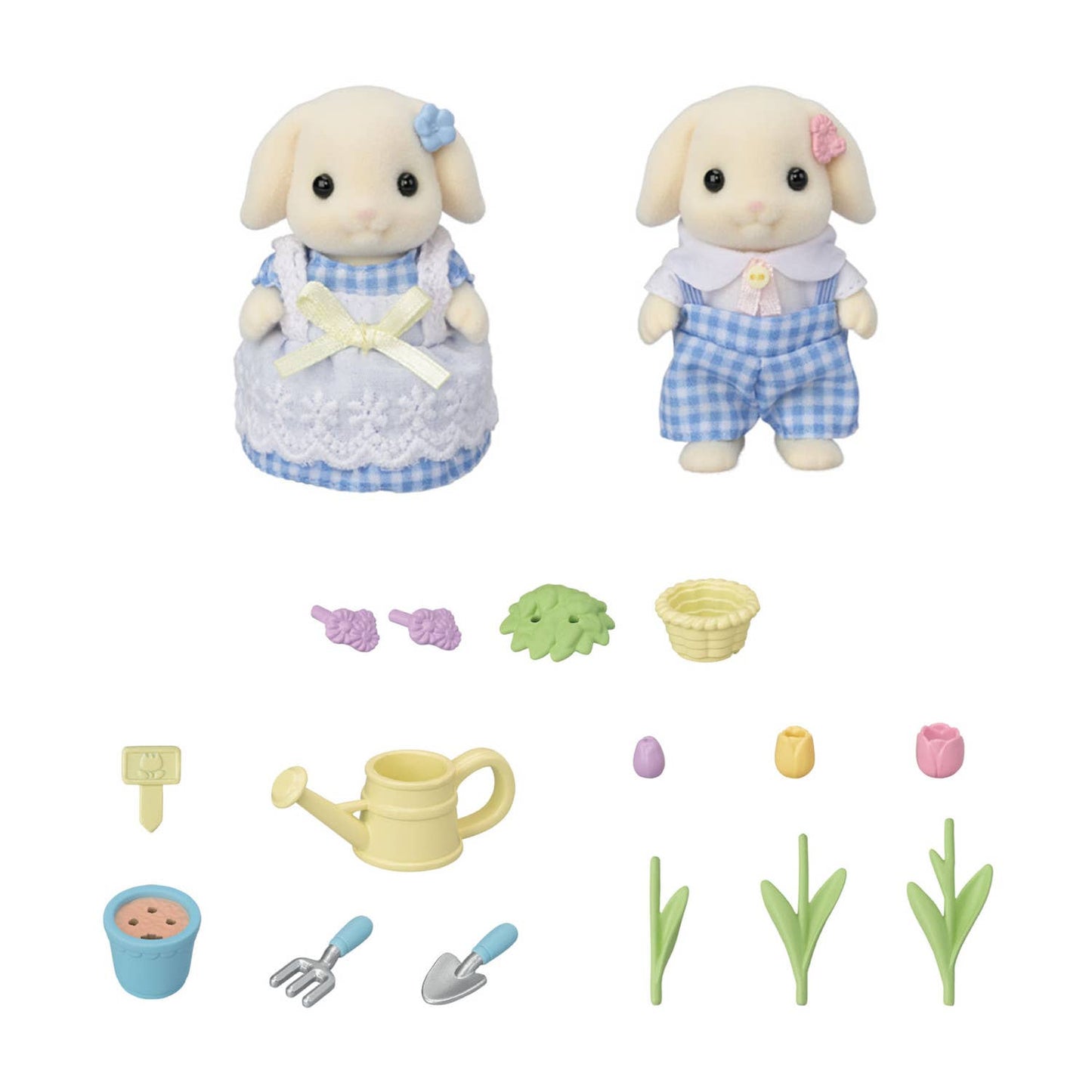 Calico Critters Blossom Gardening Set - Features Flora Rabbit Sister & Brother - Plant, Water, & Bloom with Your Adorable Critters!