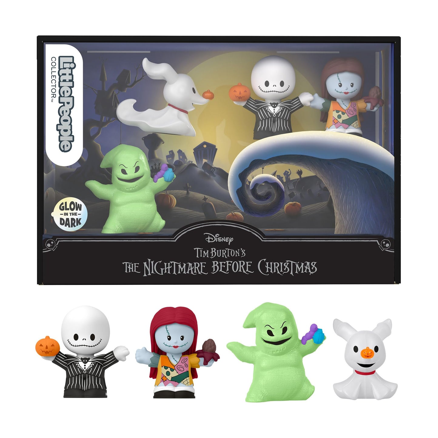 Little People Collector Disney Tim Burton’s The Nightmare Before Christmas Special Edition Set for Adults & Fans, 4 Figures in Display Box