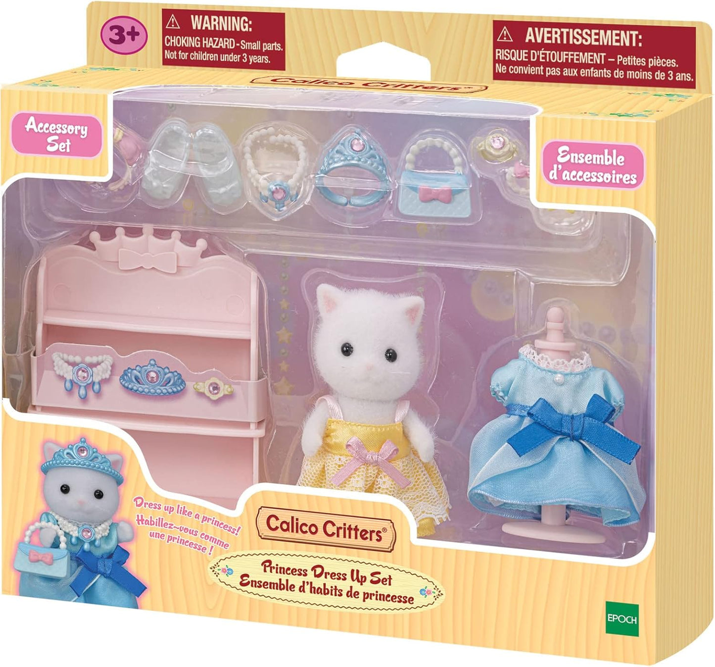 Calico Critters Princess Dress Up Set, Dollhouse Playset with Figure and Accessories