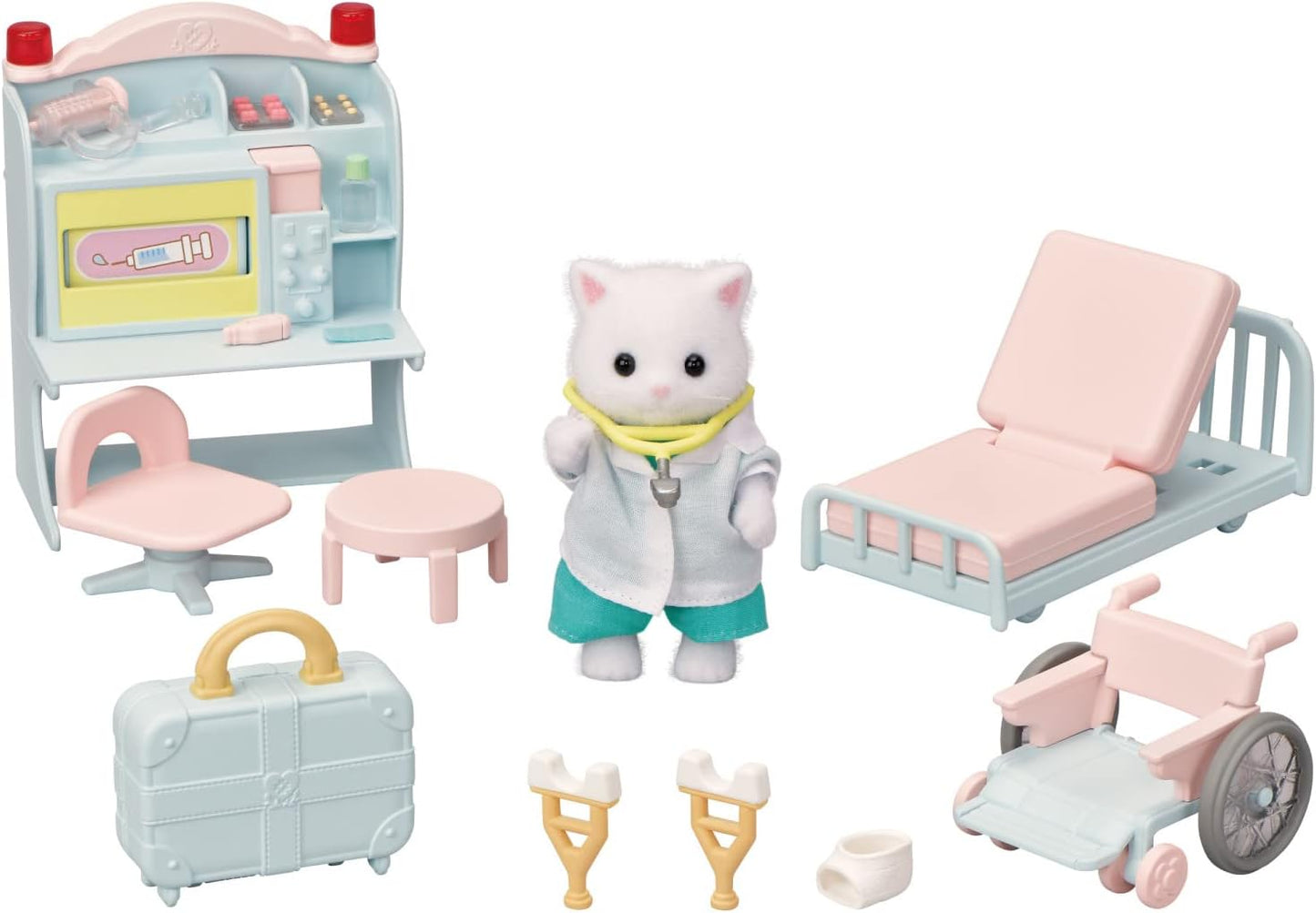 Calico Critters Village Doctor Starter Set, Dollhouse Playset with Figure and Accessories