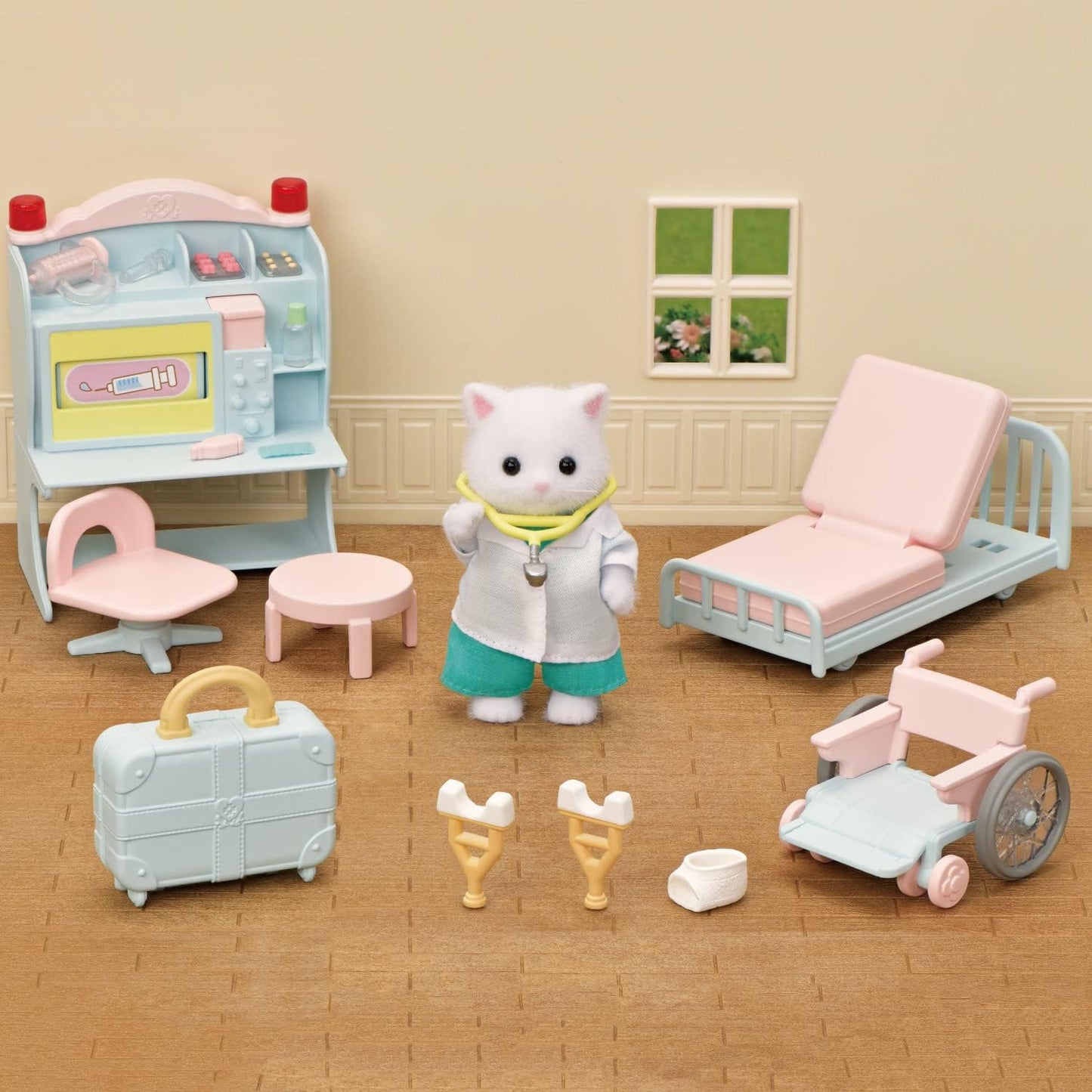 Calico Critters Village Doctor Starter Set, Dollhouse Playset with Figure and Accessories