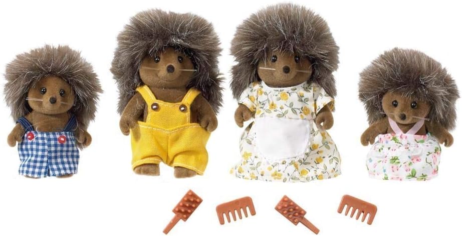 Calico Critters Pickleweeds Hedgehog Family - Set of 4 Collectible Doll Figures for Children Ages 3+