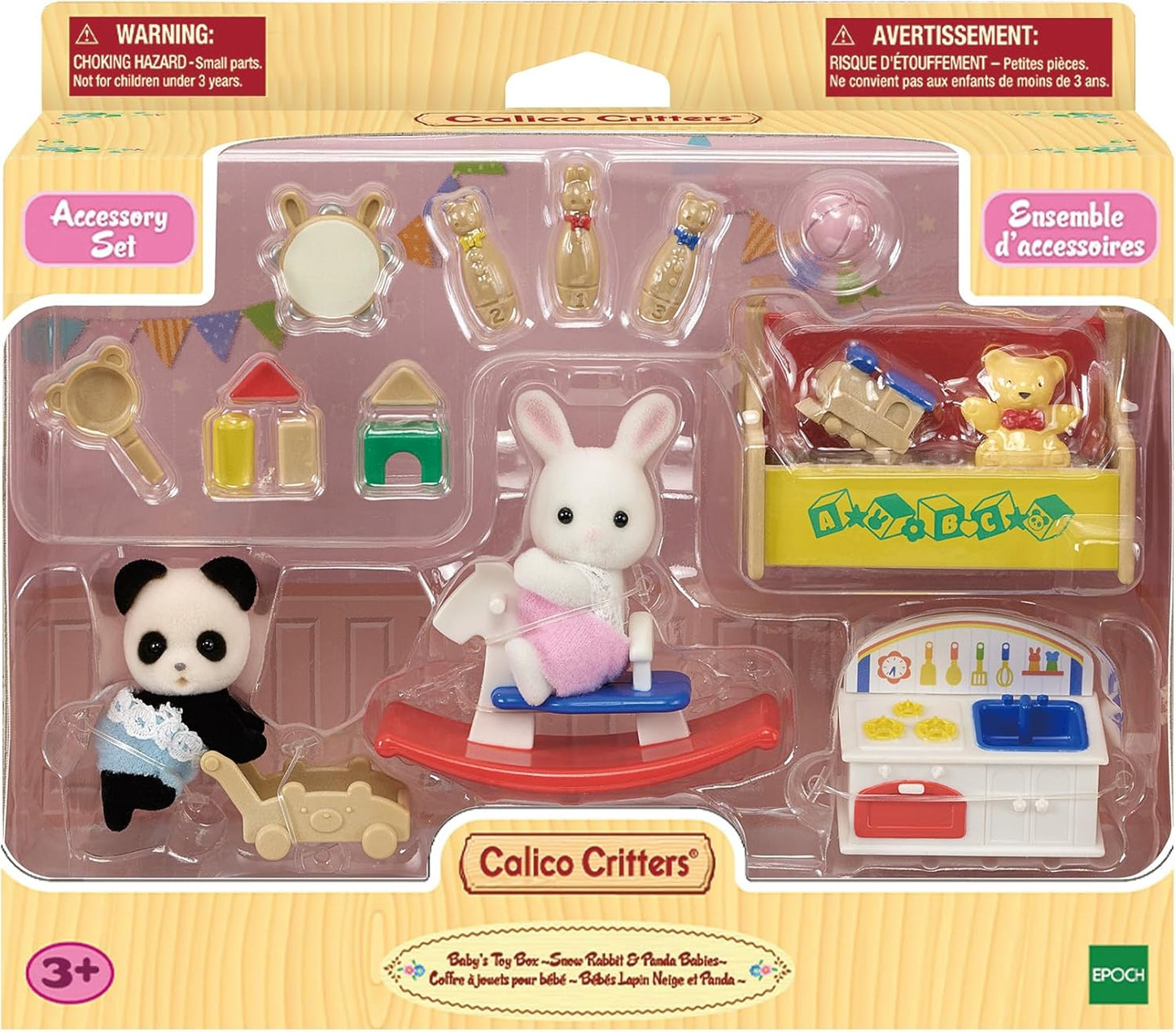 Calico Critters Baby's Toy Box - Includes Snow Rabbit and Panda Babies