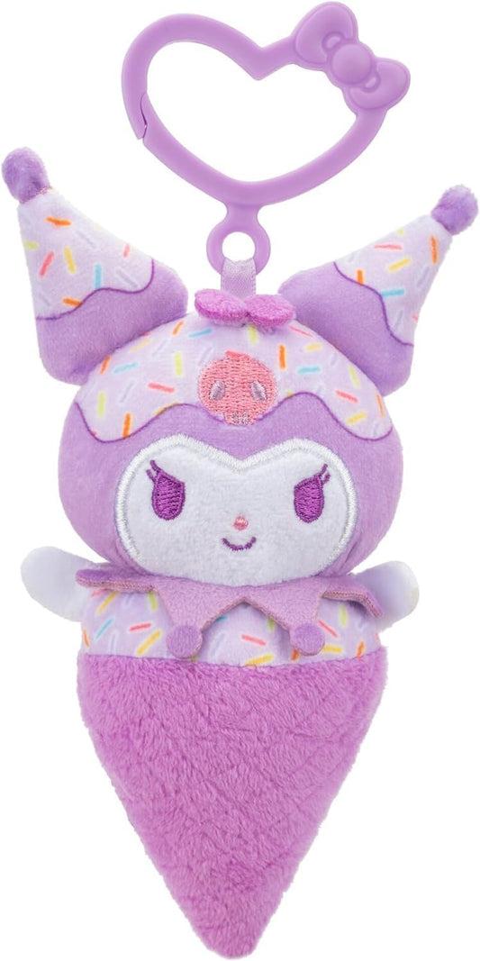 Kuromi 4 inch Clip-On Plush - Ice Cream Themed - Officially Licensed Sanrio Hello Kitty and Friends