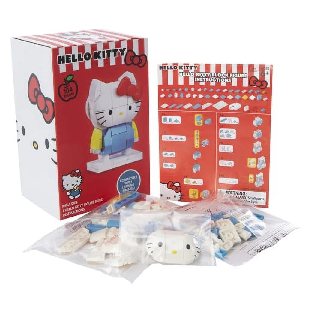 Sanrio Build Kit Block Figure - Hello Kitty - 104 Pieces - Ages 6+