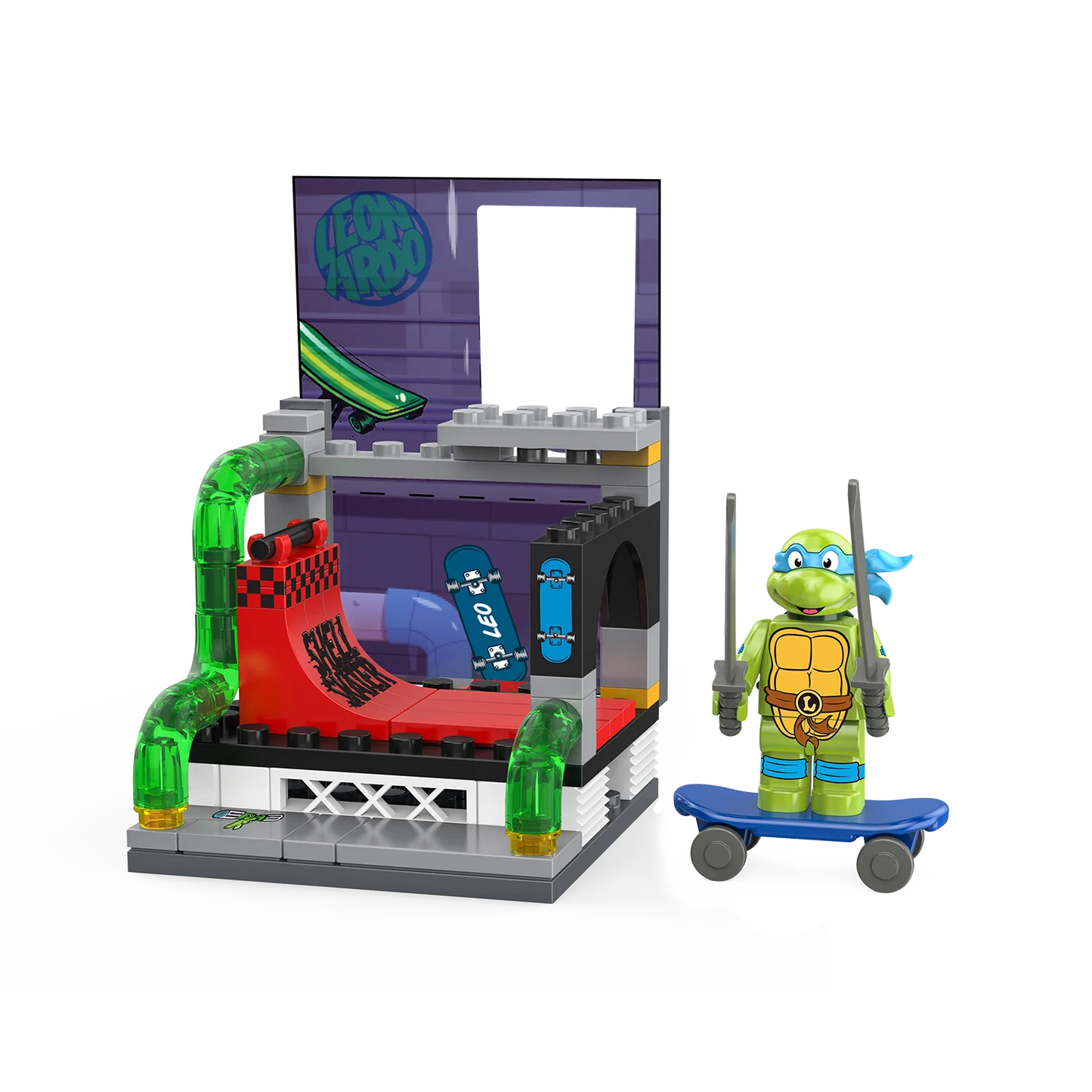 Teenage Mutant Ninja Turtles Snap & Switch Leo's Half Pipe Construction Set