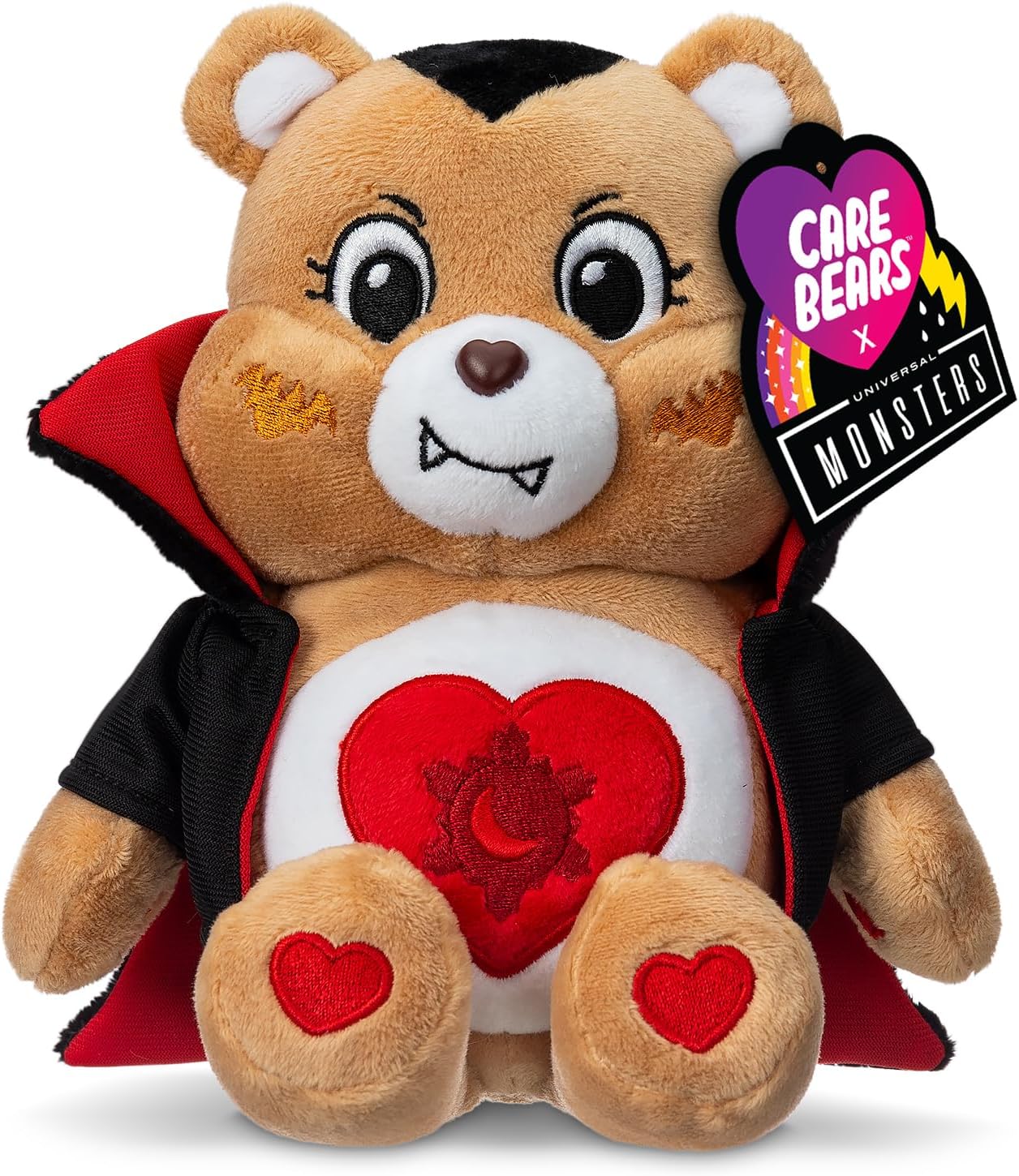 Care Bears Universal Monsters 9" Fun Size Plush - Tenderheart Bear as Dracula - Soft, Huggable Plushie, Stuffed Animal for Girls and Boys, Ages 4+