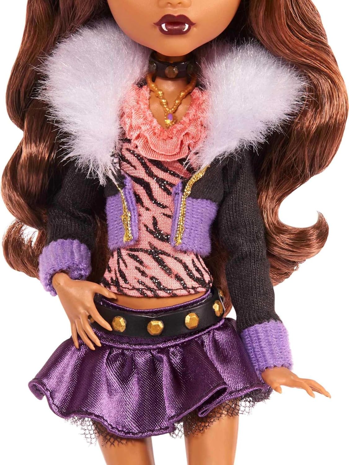 Monster High Clawdeen Wolf Reproduction Doll Wearing Original Fashion & Shoes with Pet, Doll Stand & Accessories, 10-5-inch Collectible Toy