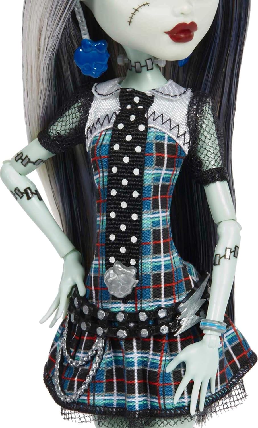 Monster High Frankie Stein Reproduction Doll (10.5 in) Wearing Original Fashion & Shoes, with Pet, Doll Stand & Accessories, Gift for Collectors