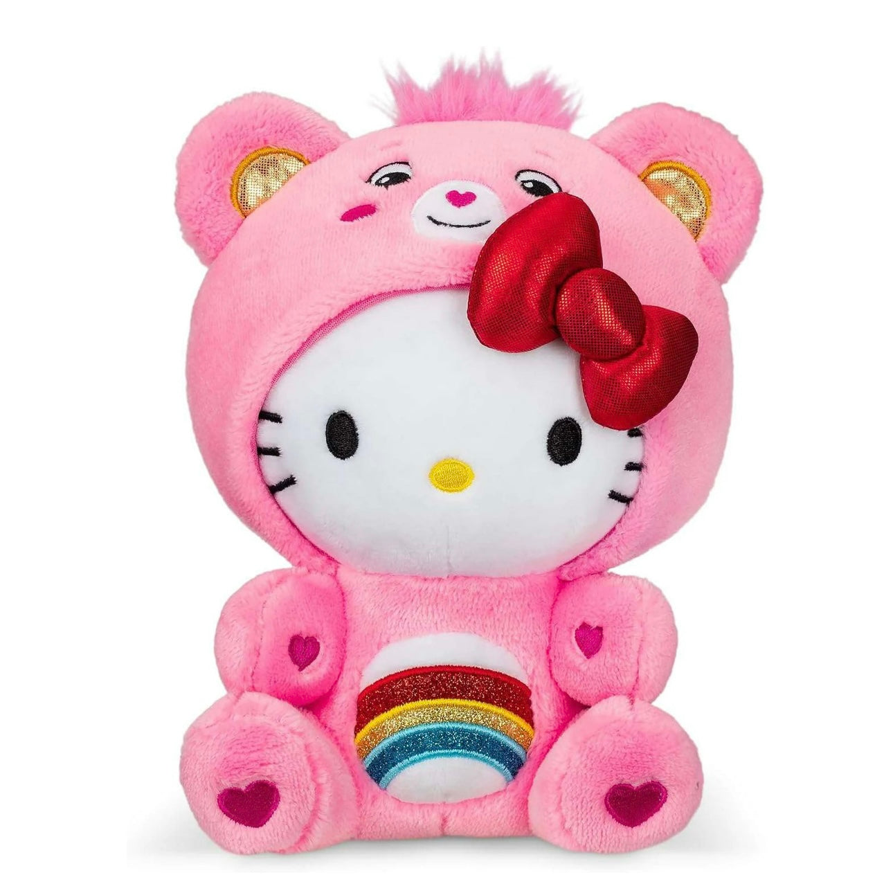 Hello Kitty Dressed As Cheer Bear Care Bears 9" Fun-Size Plush - Soft, Huggable Bestie!