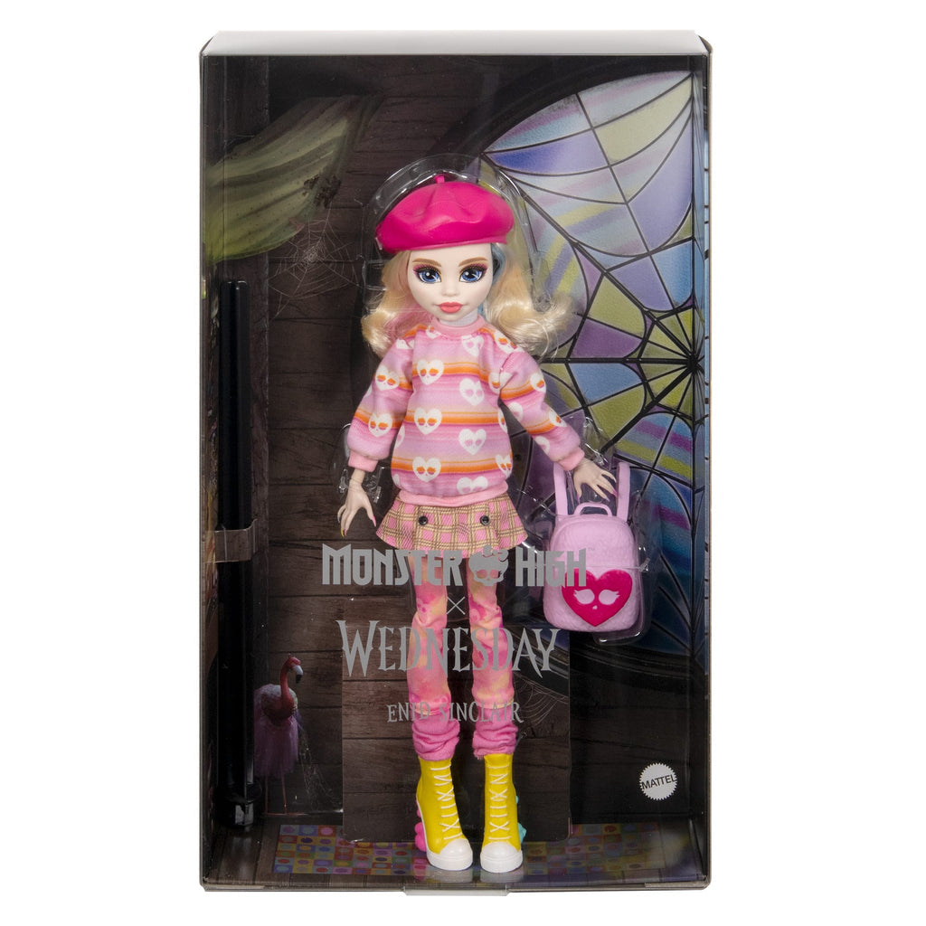 Monster High Wednesday Collectible Doll, Enid Sinclair in Pink Fashion with Accessories