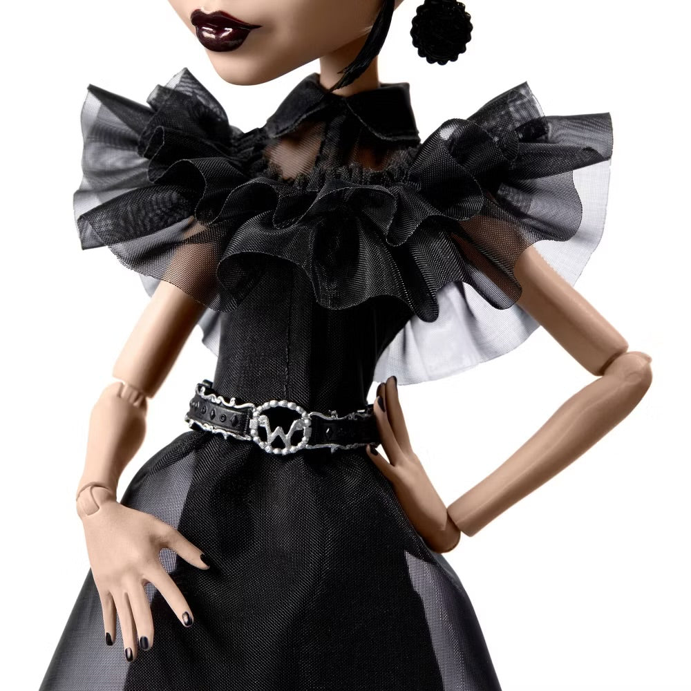 Monster High Wednesday Collectible Doll, Rave'N Wednesday in Black Gown Inspired by Dance Scene