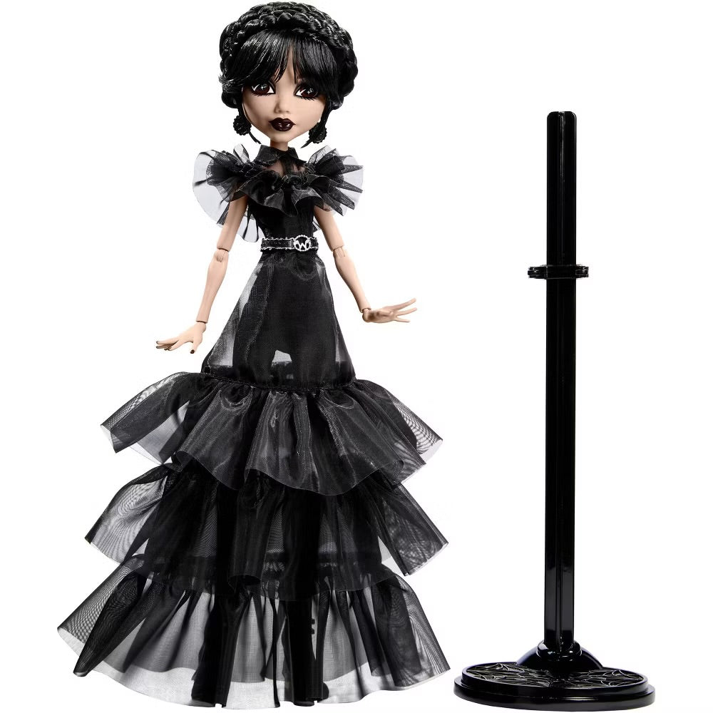 Monster High Wednesday Collectible Doll, Rave'N Wednesday in Black Gown Inspired by Dance Scene