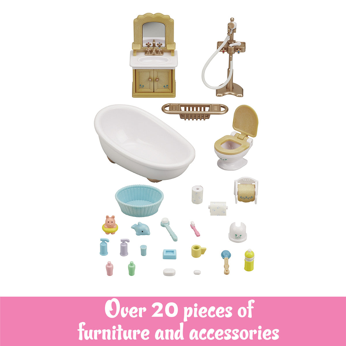 Calico Critters Country Bathroom Set, Dollhouse Furniture and Accessories