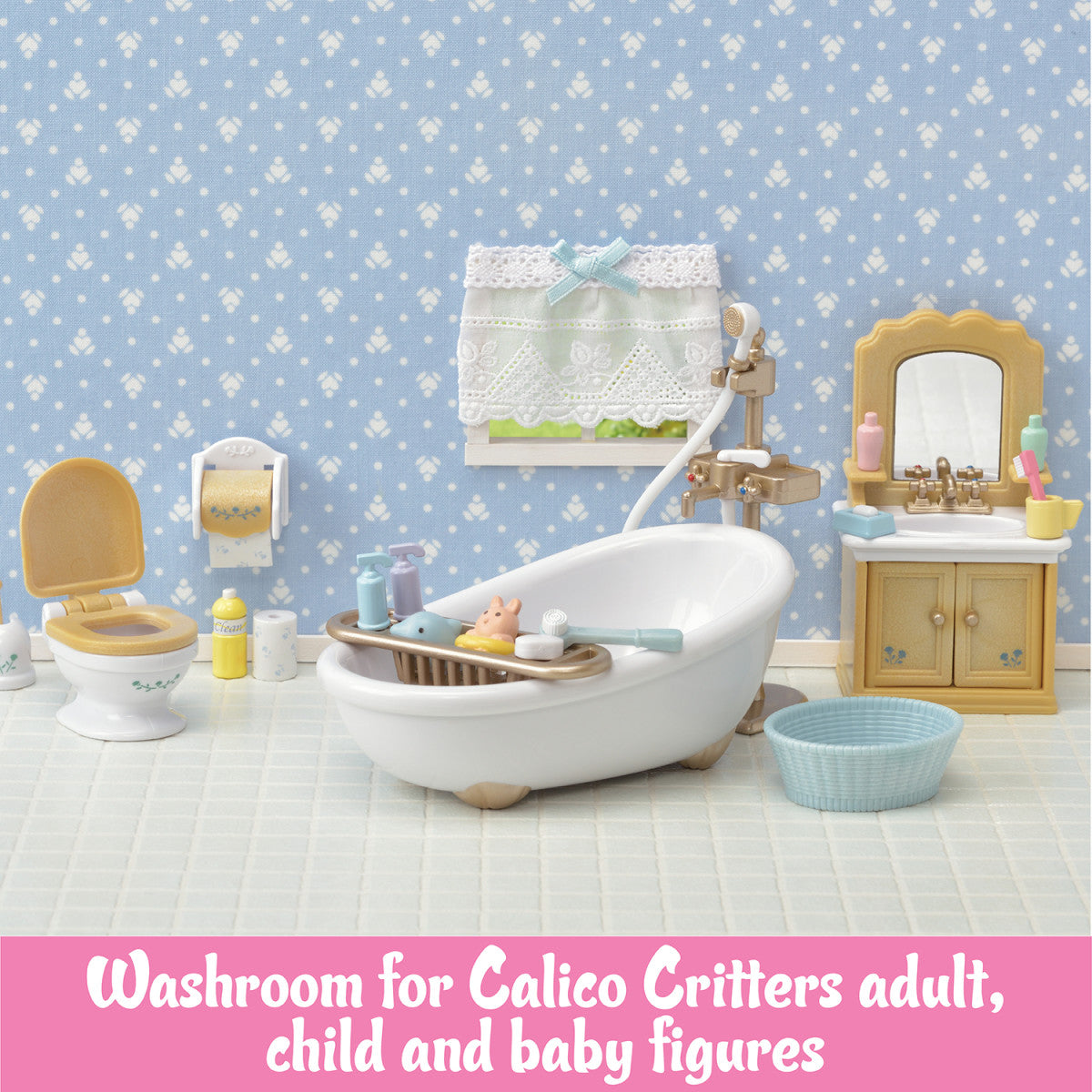 Calico Critters Country Bathroom Set, Dollhouse Furniture and Accessories