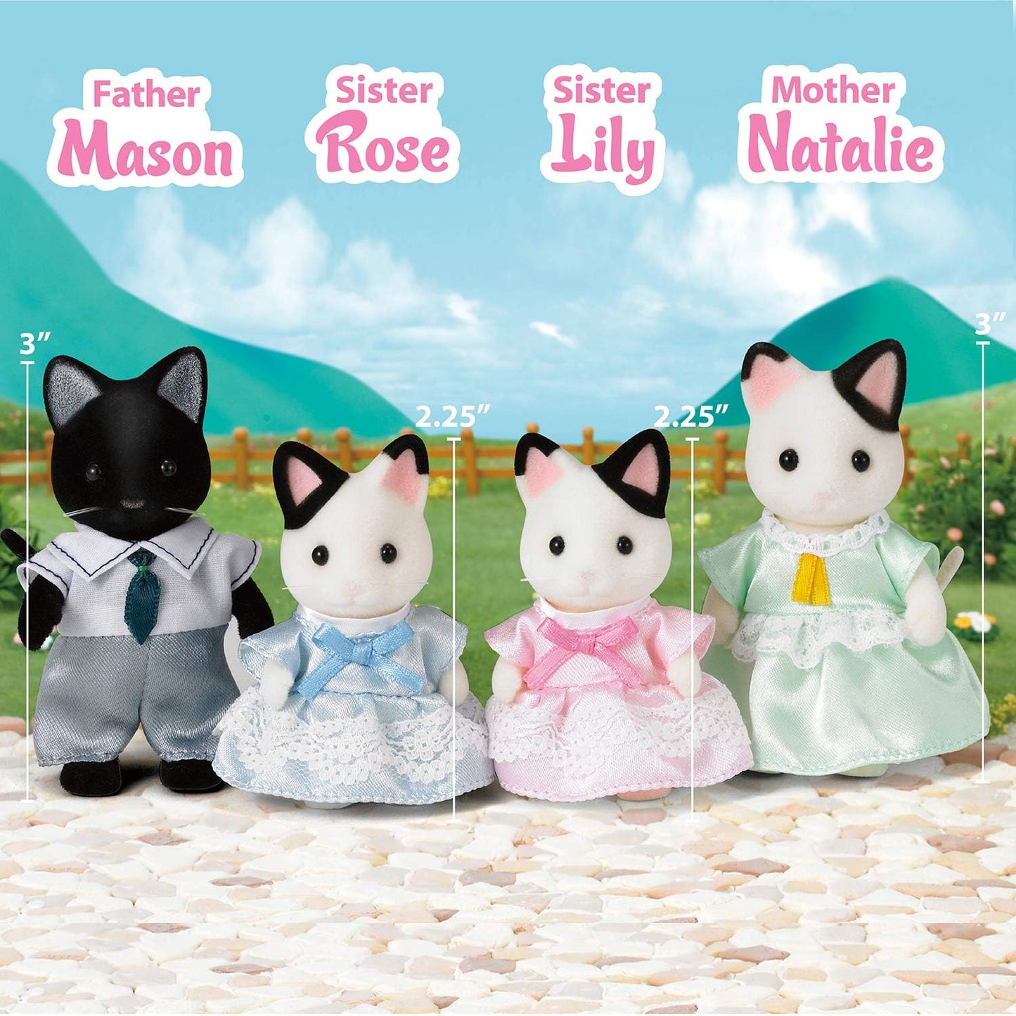 Calico Critters Tuxedo Cat Family