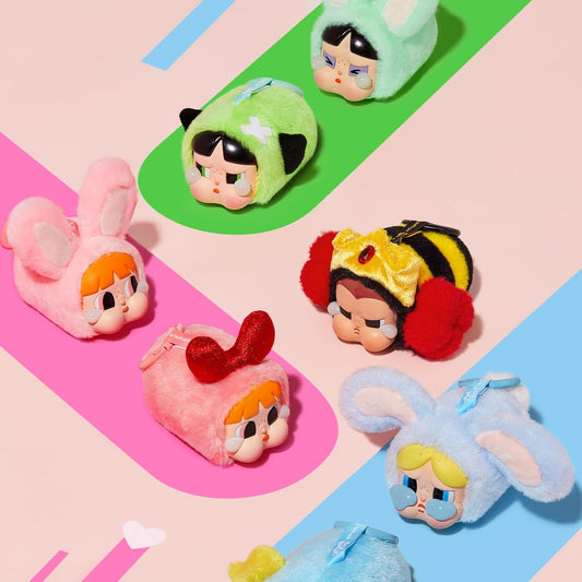 POP MART Crybaby × Powerpuff Girls Series-Vinyl Face Plush Blind Box, Crybaby Blind Box Figures, Random Design Action Figures Collectible Toys Home Decorations, Single Box