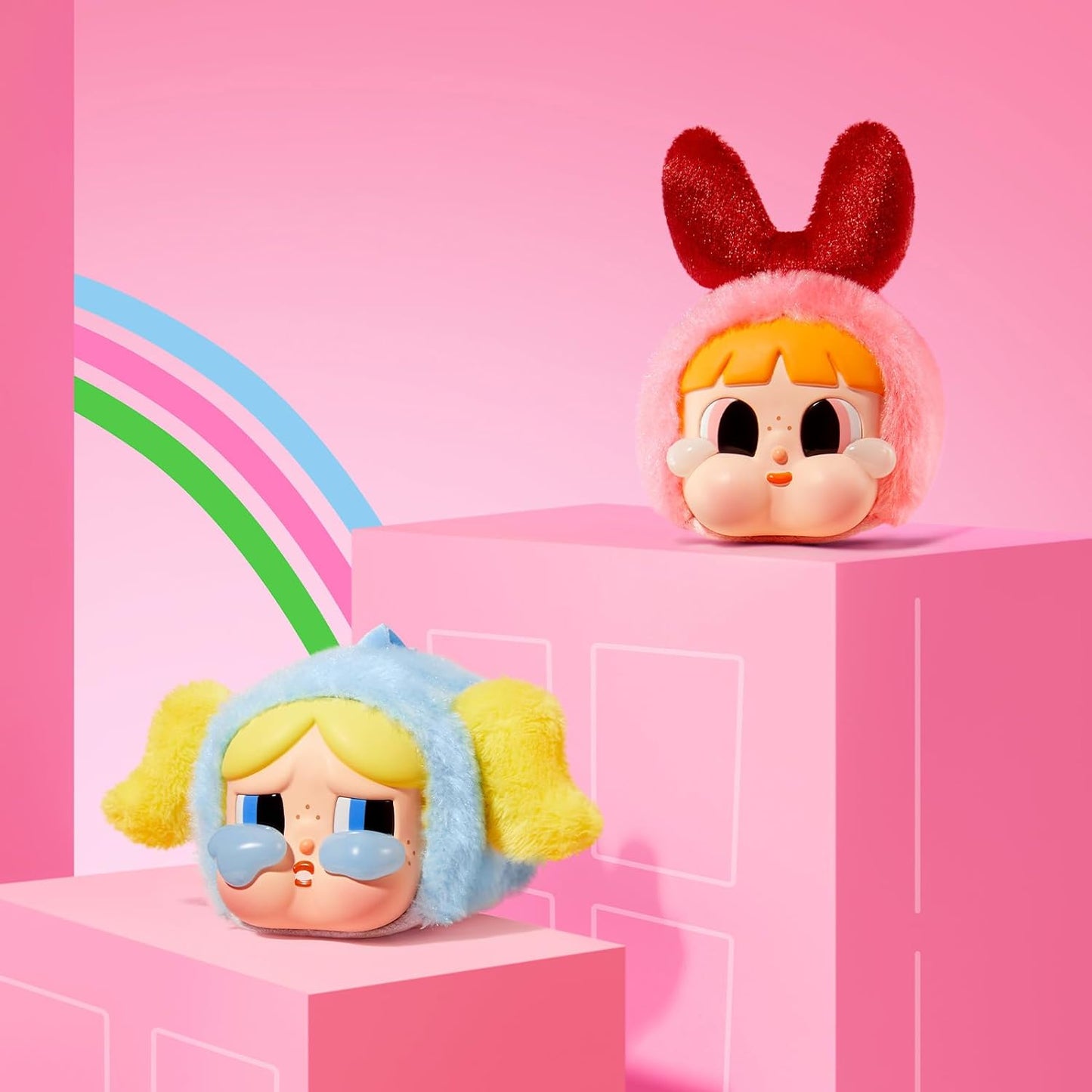 POP MART Crybaby × Powerpuff Girls Series-Vinyl Face Plush Blind Box, Crybaby Blind Box Figures, Random Design Action Figures Collectible Toys Home Decorations, Single Box