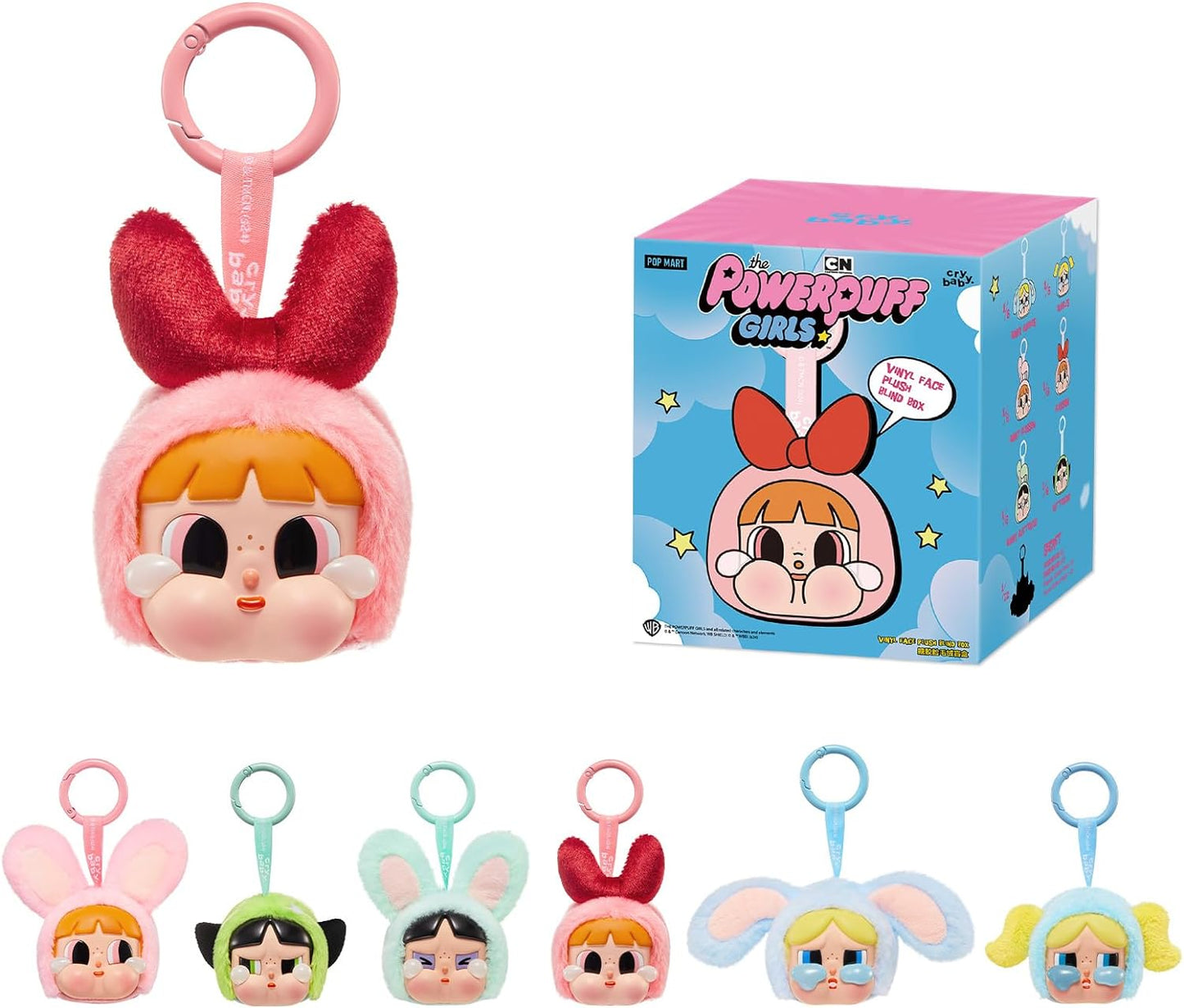 POP MART Crybaby × Powerpuff Girls Series-Vinyl Face Plush Blind Box, Crybaby Blind Box Figures, Random Design Action Figures Collectible Toys Home Decorations, Single Box