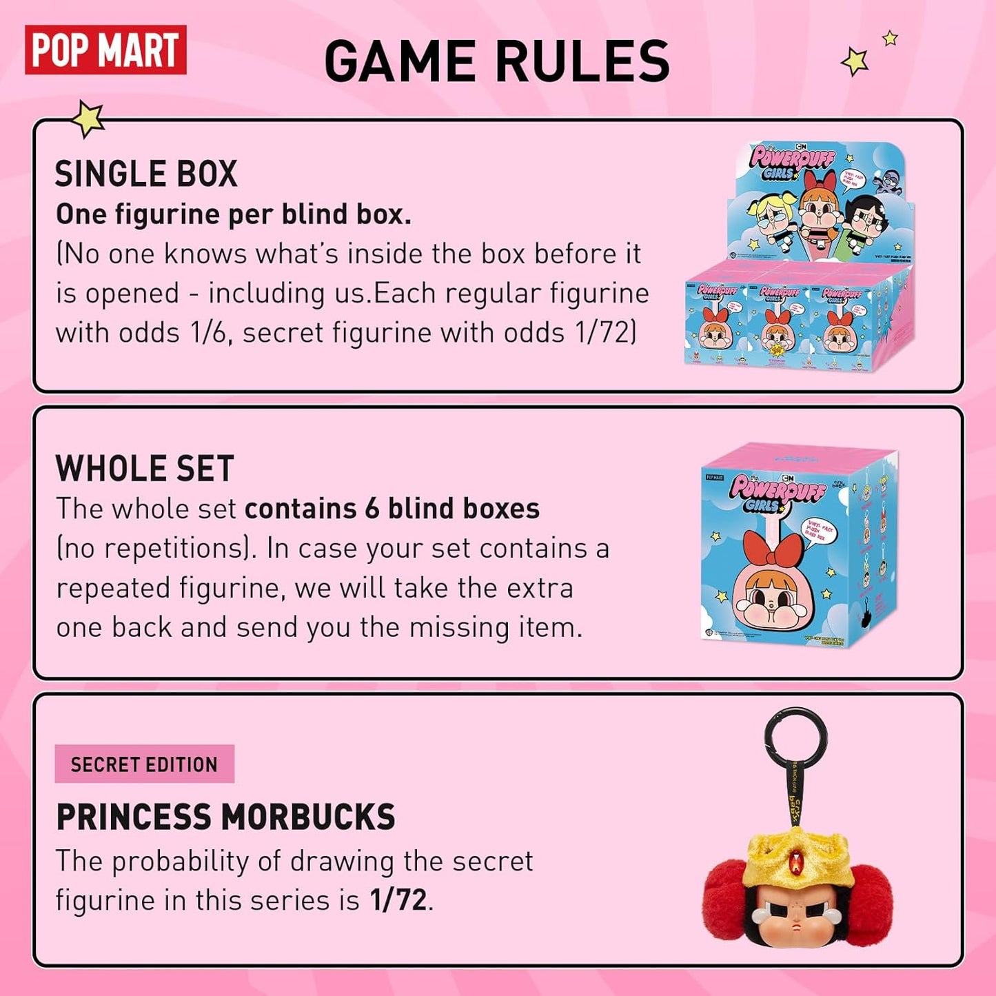 POP MART Crybaby × Powerpuff Girls Series-Vinyl Face Plush Blind Box, Crybaby Blind Box Figures, Random Design Action Figures Collectible Toys Home Decorations, Single Box